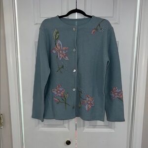 🎆Handmade Wool GrandmaCore Floral Cardigan Sweater